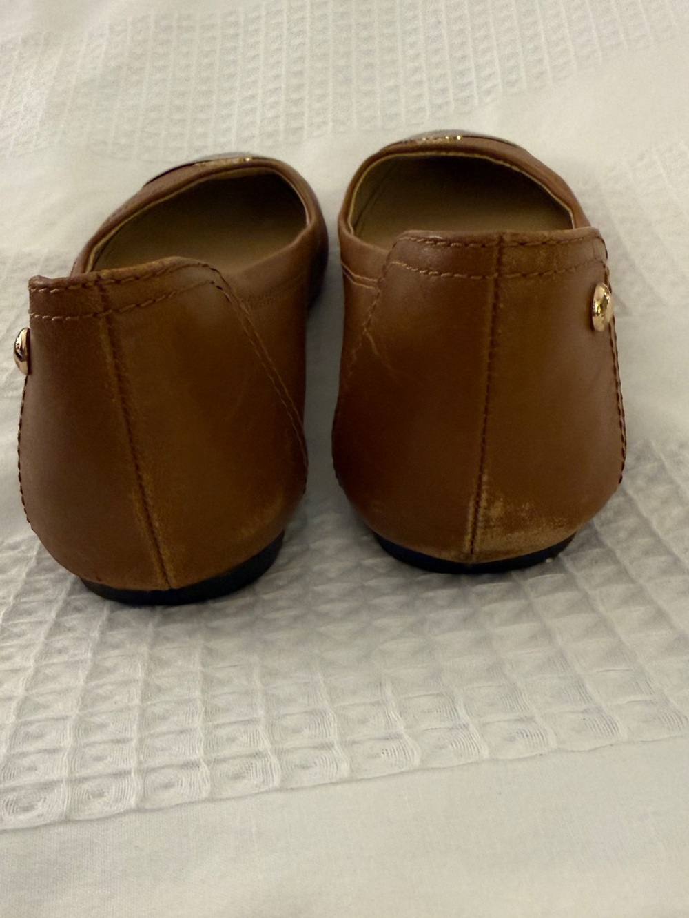 Coach Shoes Flats Women’s Brown Leather with Gold Size 8-Preowned - Picture 10 of 12